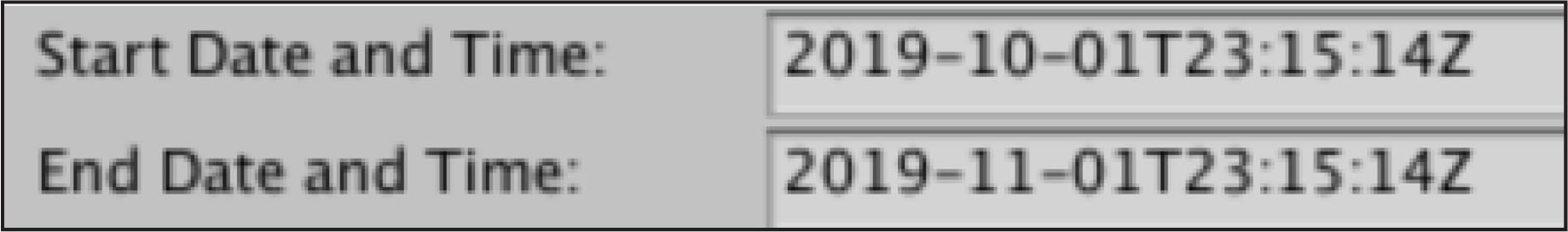 Example start and end dates for a Remote Config Rule.