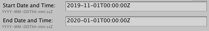 Example start and end dates for a Remote Config Rule.