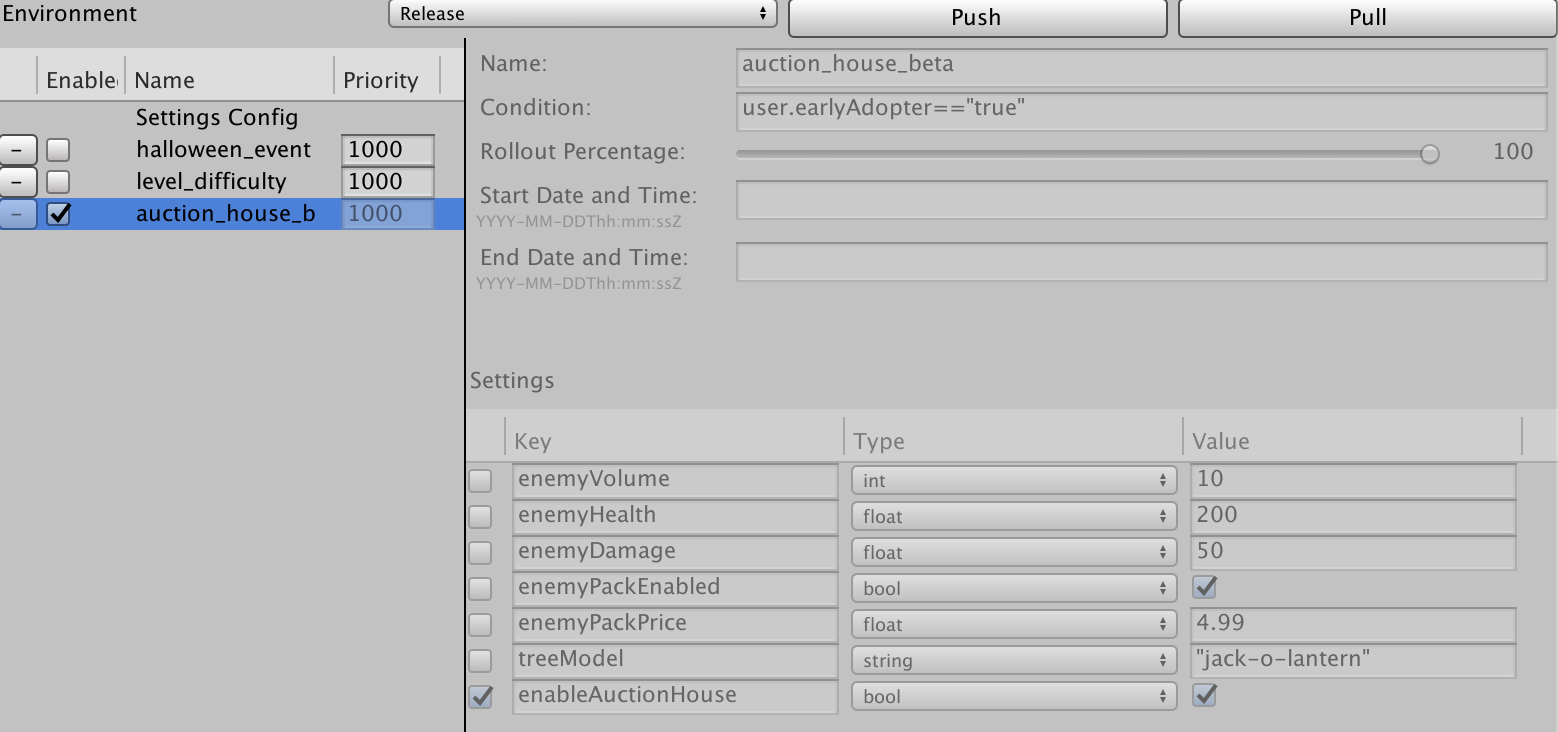 An example of using Rules and Settings for feature gating.