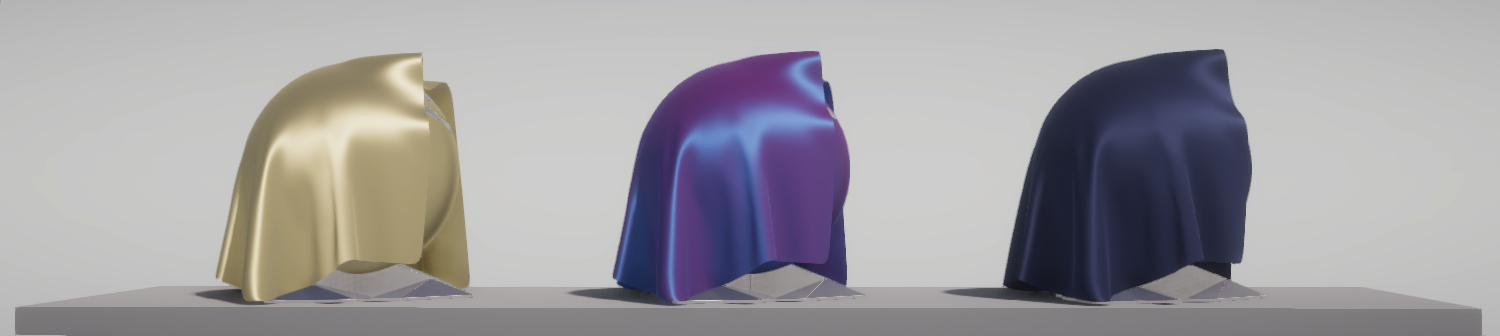 Sample silk fabrics.