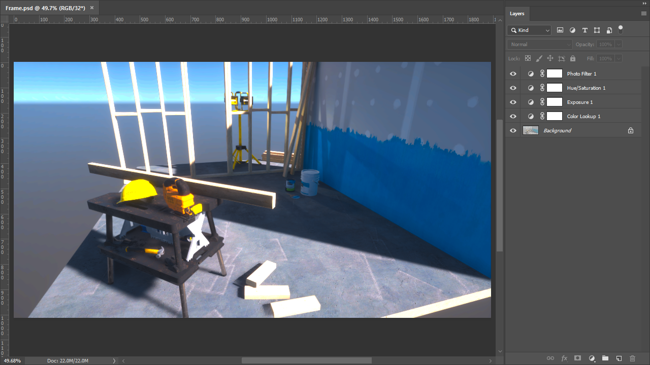 Example image with color grading applied in Photoshop.