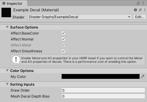 Inspector produced by code sample.
