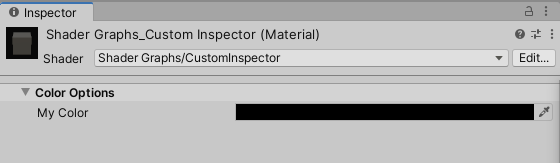 How the Inspector looks for the UI block in the above code sample.