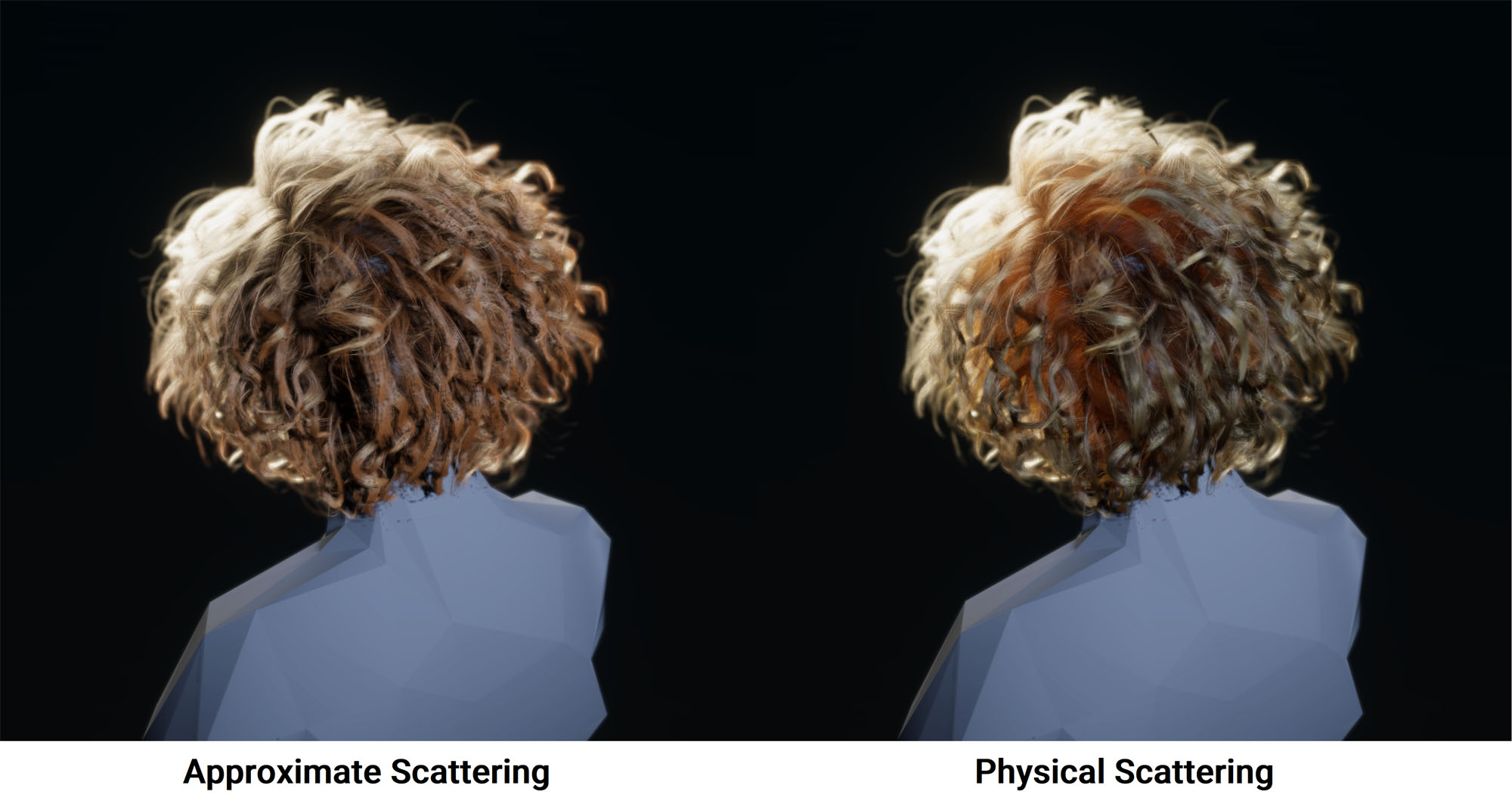 Hair multiple scattering sample.