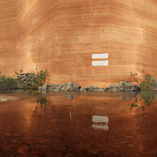 Example scene contains a cliff mesh that uses mesh deformation.