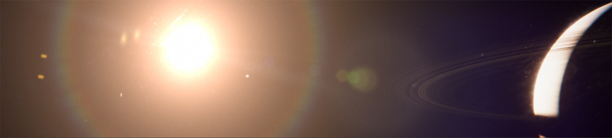 Lens flare example.