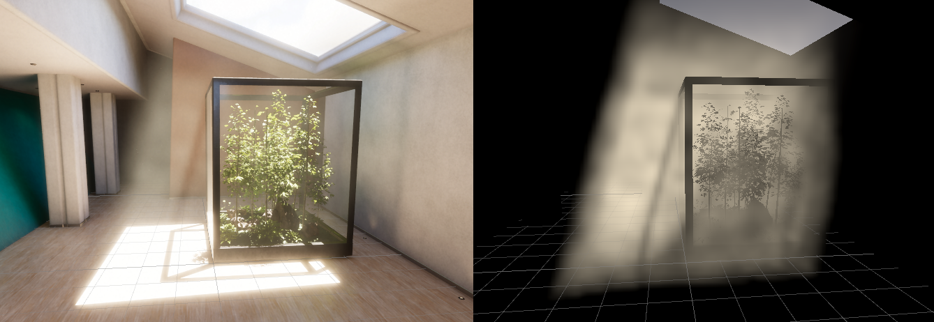 Volumetric fog fullscreen debug mode example.