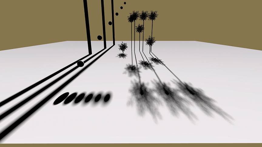 PCSS shadows that sample a cone.