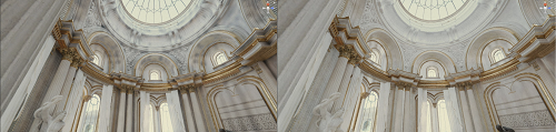 In the scene on the left, Dilation isn't active so some areas are too dark. In the scene on the right, Dilation is active so the areas are no longer dark.