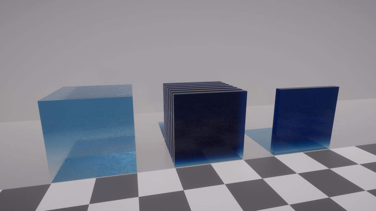 GameObjects with a single-sided Material and path tracing enabled.