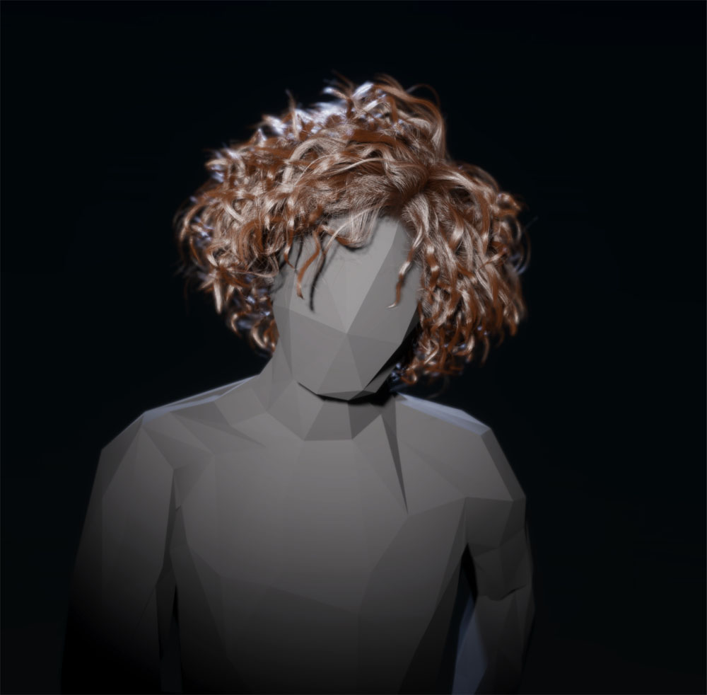 Approximate hair Material Type sample.
