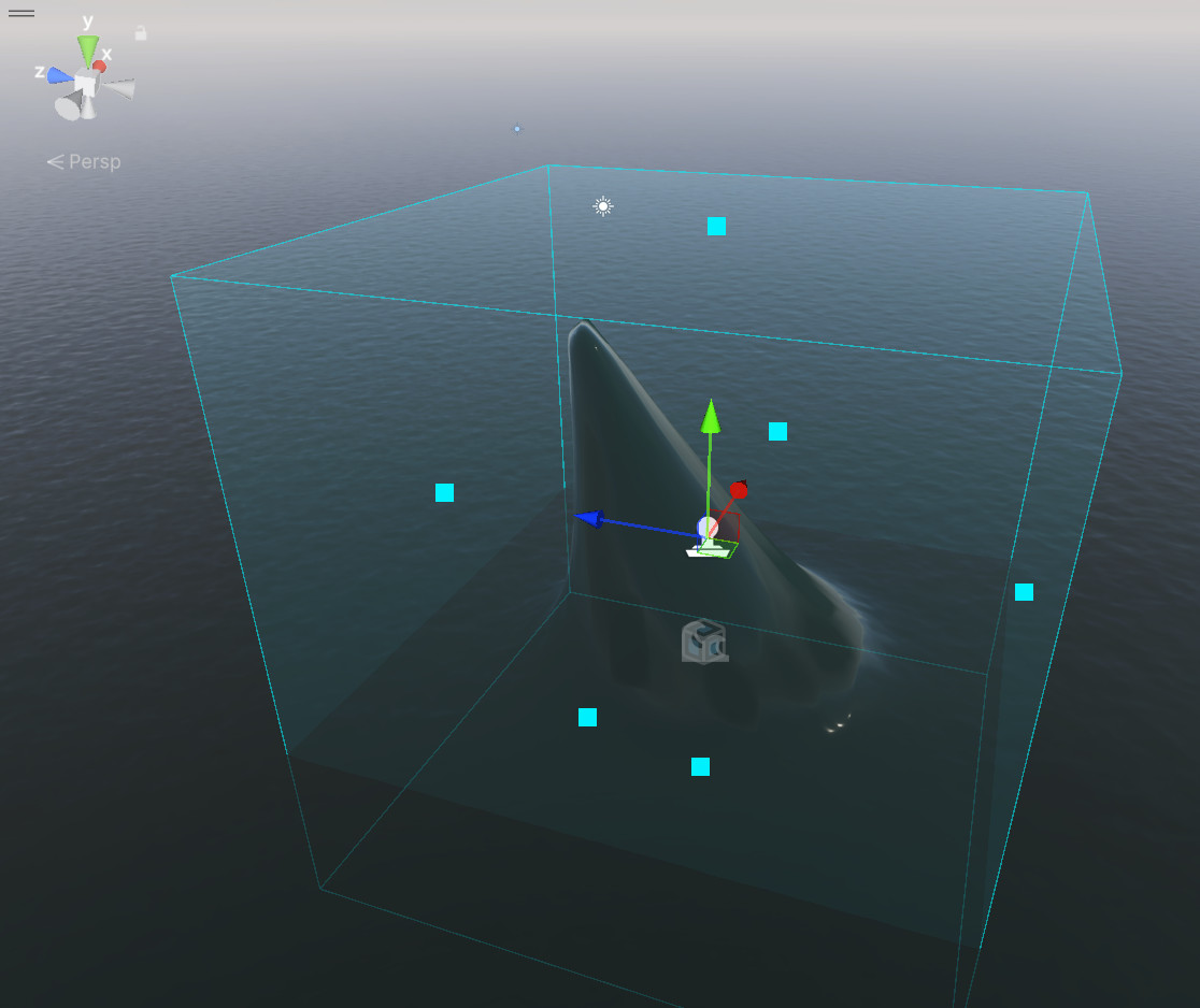 Water surface deformed in 3D