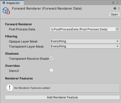 Inspector window shows the Renderer properties.