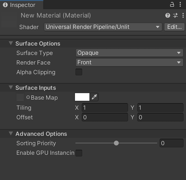 Inspector for the Particles Unlit Shader