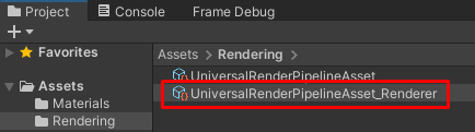 Select a URP Renderer