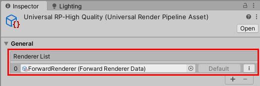 How to find the Forward Renderer asset