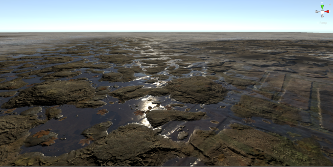 Terrain layers rendered with the Deferred Rendering Path