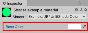 Base Color property on a Material