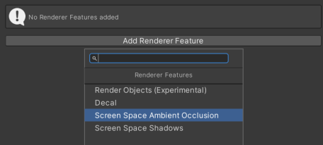 Select __Add Renderer Feature__, then select a Renderer Feature.