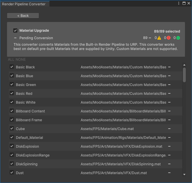 Converter detailed view