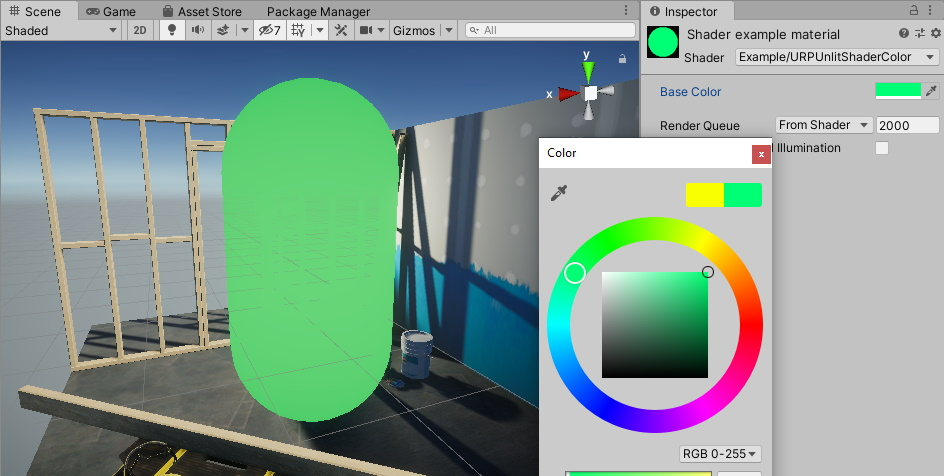 Base Color field on a Material