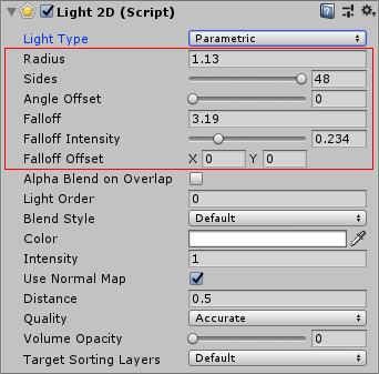 Parametric Light properties