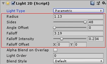 Parametric Light properties