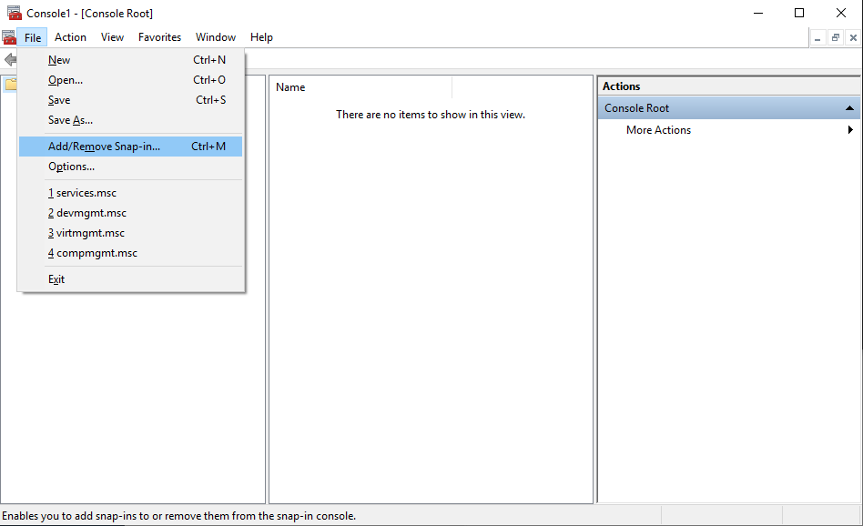 Add/Remove Snap-in...