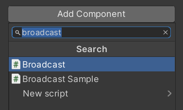 Add Broadcast component