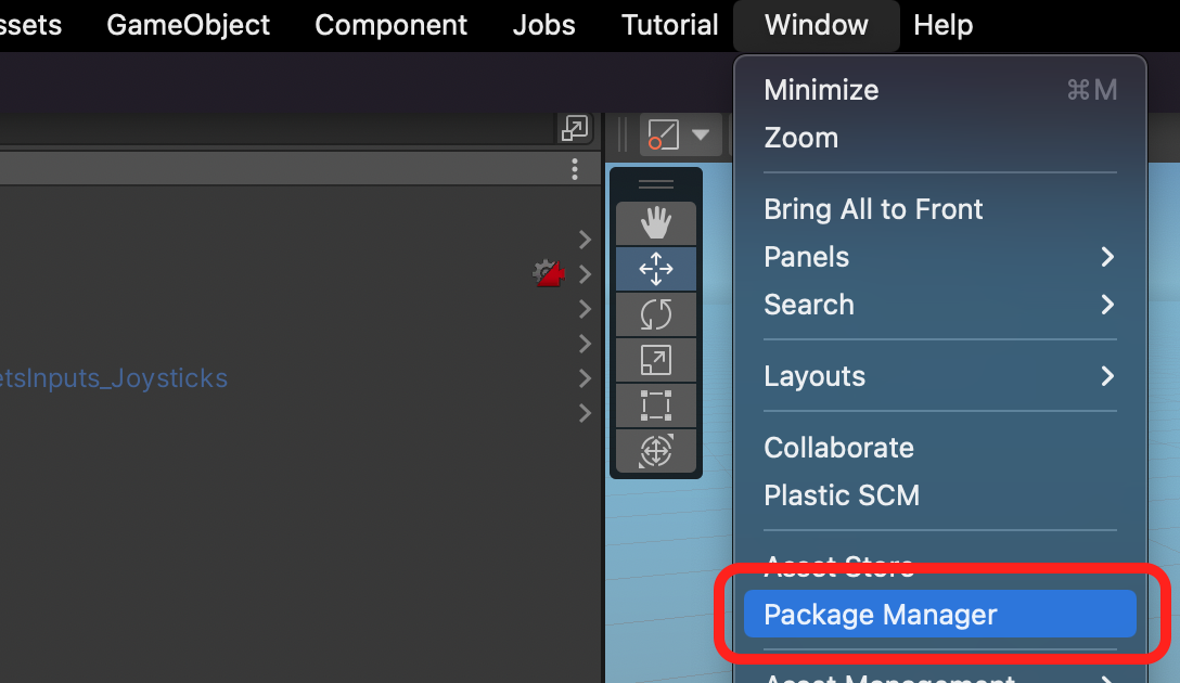 Install Package Manager from menu bar