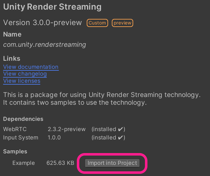 Multiplay Sample, Unity Render Streaming