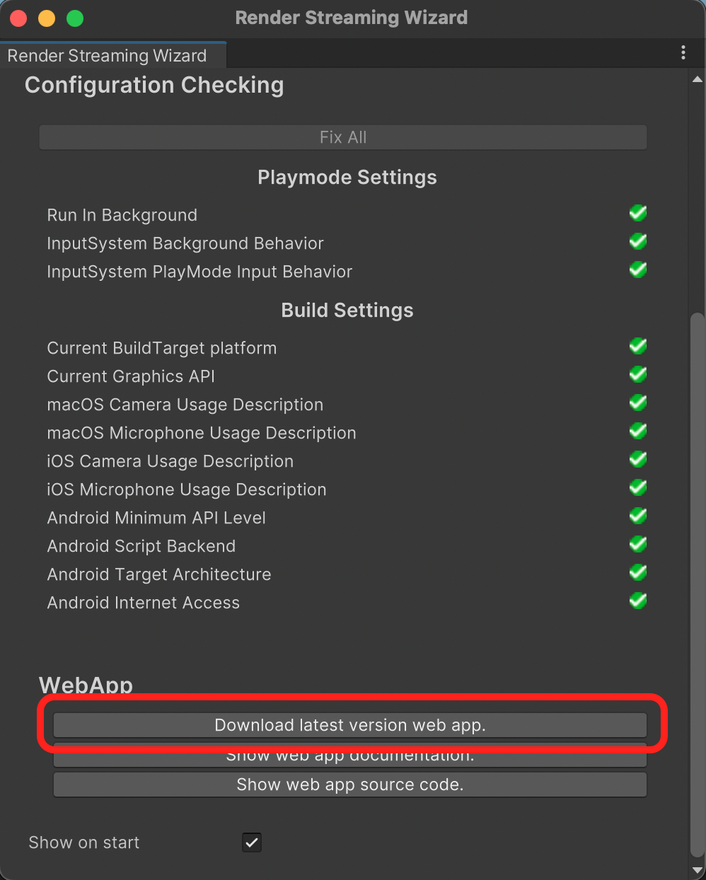 Multiplay Sample, Unity Render Streaming