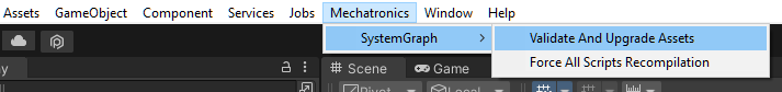 SystemGraph Menu