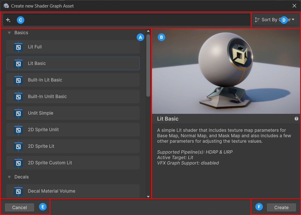 The template browser