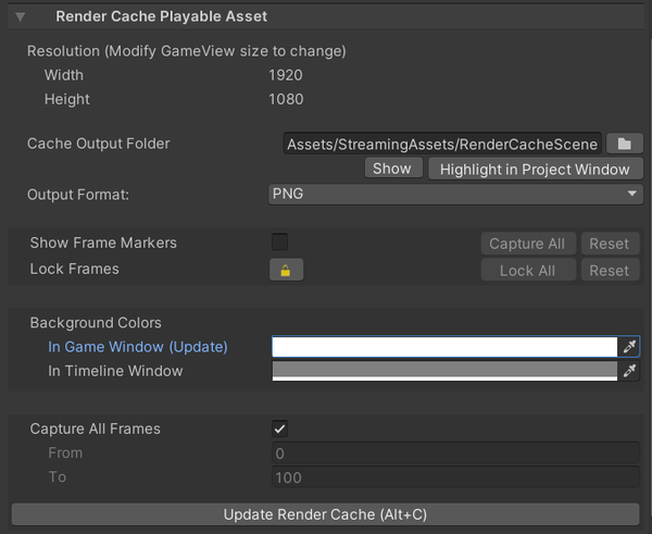 RenderCachePlayableAsset