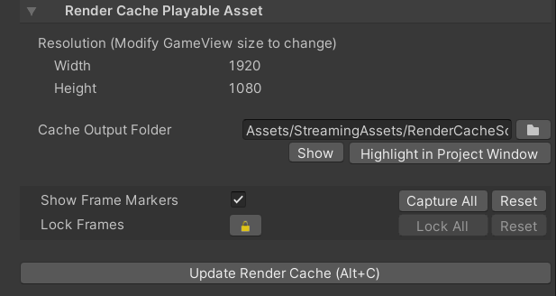 RenderCachePlayableAsset