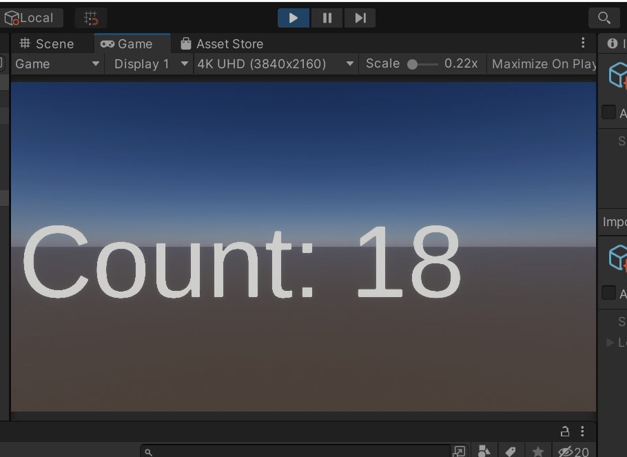 Resulting display in Unity Editor
