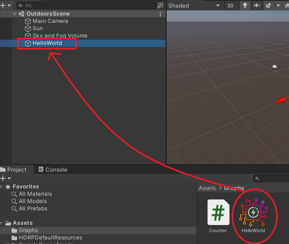 Drag and drop a SystemGraph asset into a GameObject