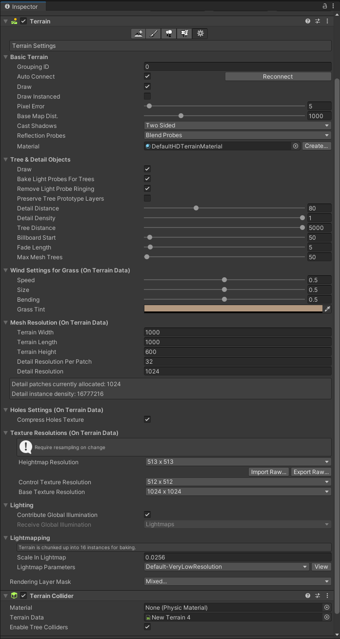 Change and apply settings | Terrain Tools | 5.0.5