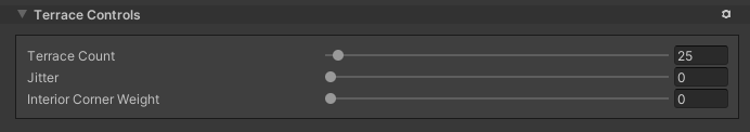 Terrace tool control parameters