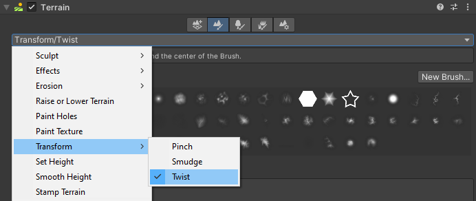Select the twist tool from the inspector