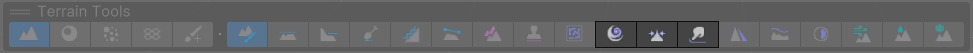 The terrain toolbar with the transform tools highlighted