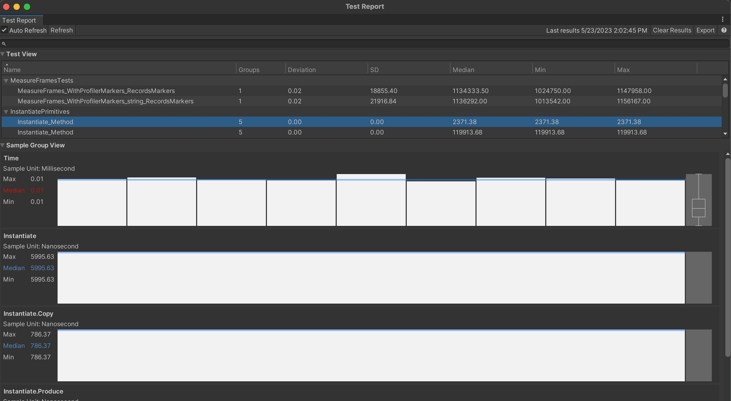 Performance test report