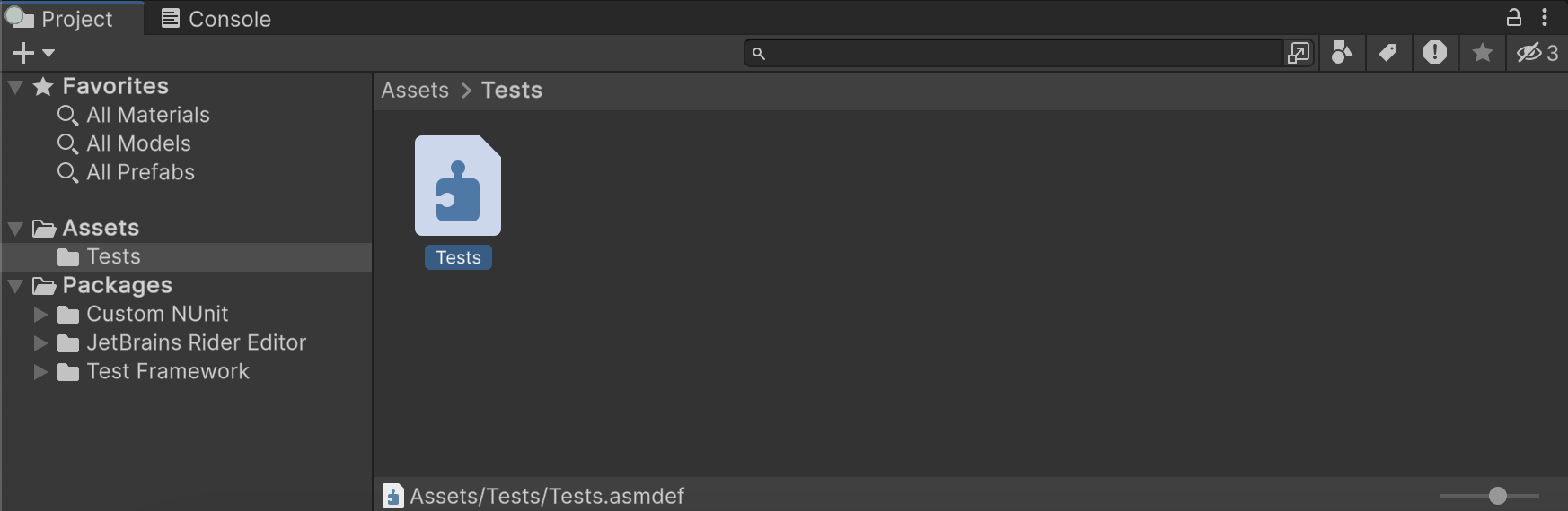 New Test folder and assembly file