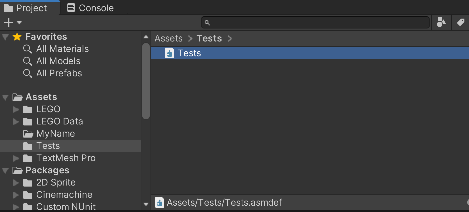 New Test folder and assembly file