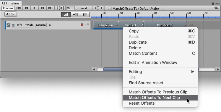 Matching an Animation clip with the next clip