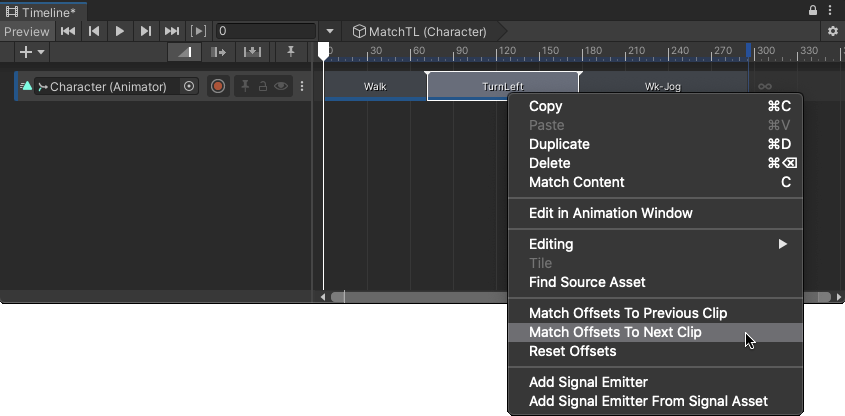 Match clip offsets | Timeline | 1.8.7