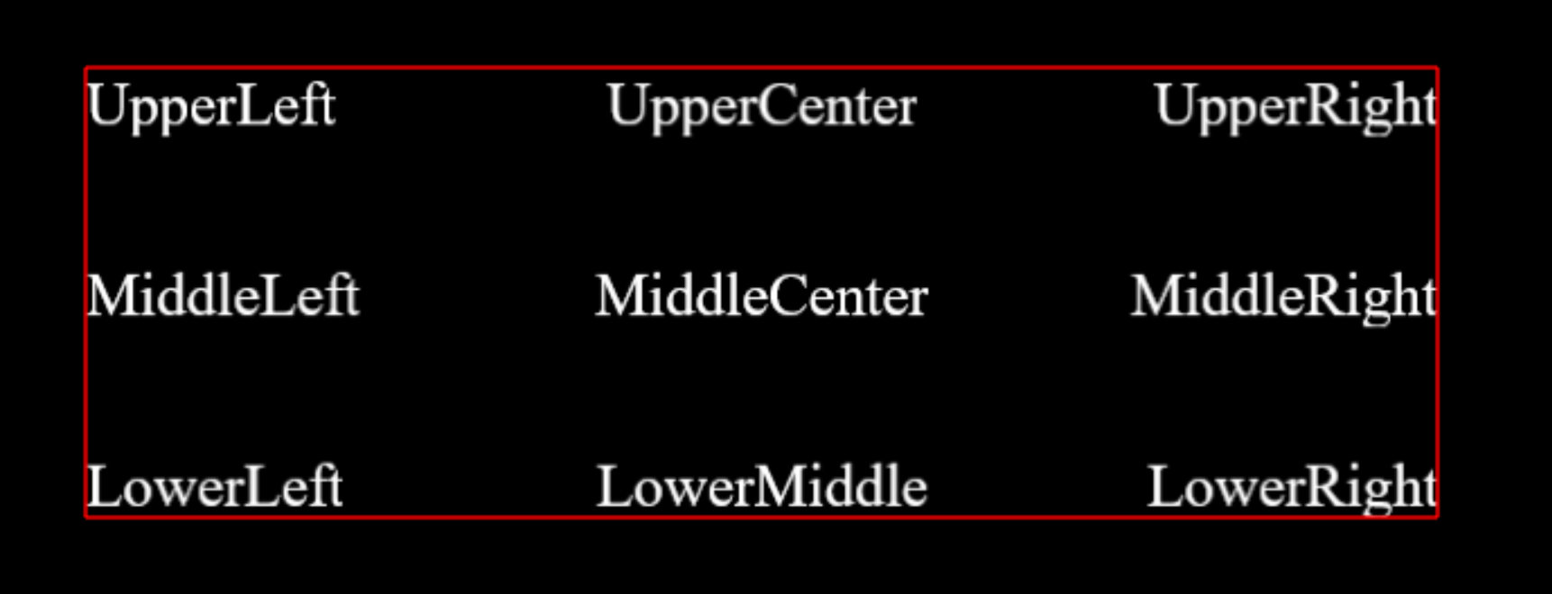 You can use the alignment attribute in the Text2DRenderer component to ...