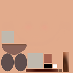 A similar texture map to the base map, but the background is now tan.