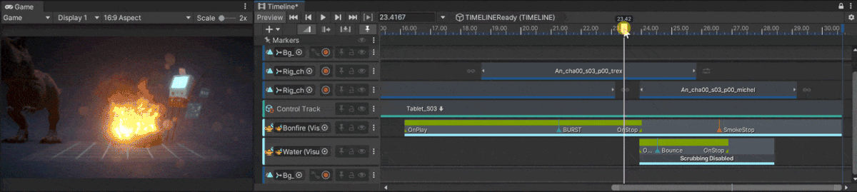 Unity's Timeline UI.